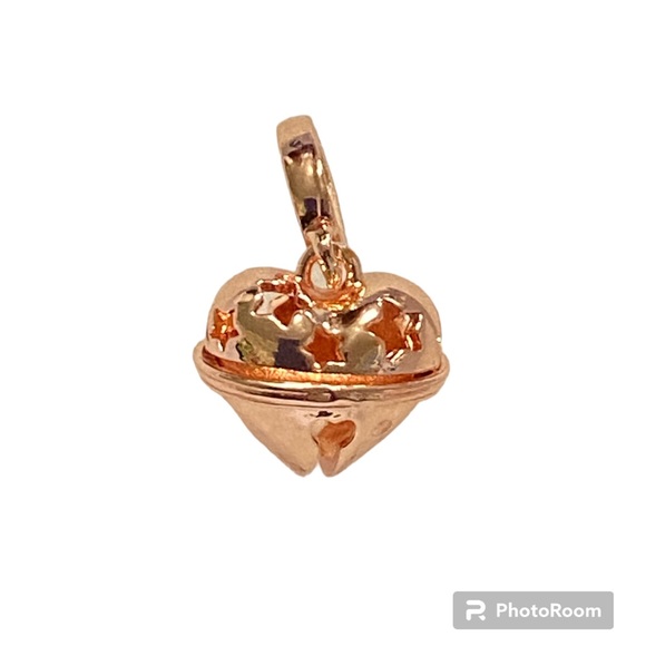 NEW•Rosegold Heart shaped Jingle Bell DIY charm - Picture 2 of 5